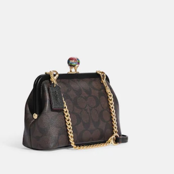 NWT Coach Nora Kisslock Brown Black Crossbody Bag - Picture 2 of 9